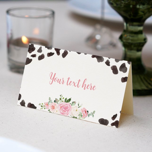 Cow Print Birthday Party Place Card (Creator Uploaded)