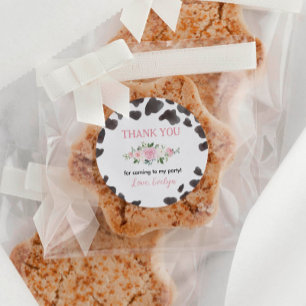 Cow Print Birthday Sticker Labels