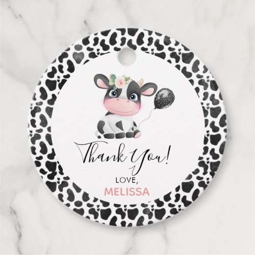 Cow Print Birthday Thank You Sticker Favor Tags