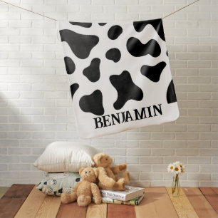 Cow Print Black and White Baby Blanket