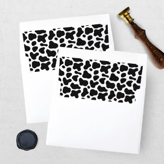 Cow Print Black and White Baby Shower Envelope Liner