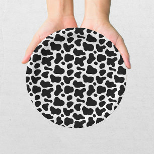 Cow Print Black and White Baby Shower Paper Plates