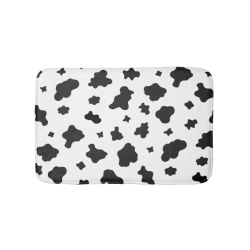 Cow Print Black and White Bath Mat