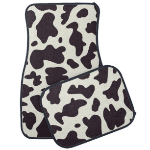 Cow print Black and White  Car Mat