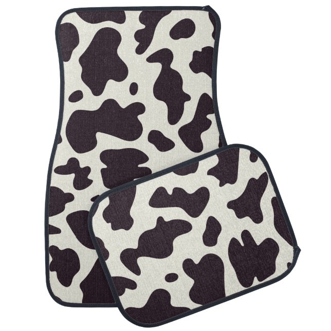 Cow print Black and White  Car Mat (Set)