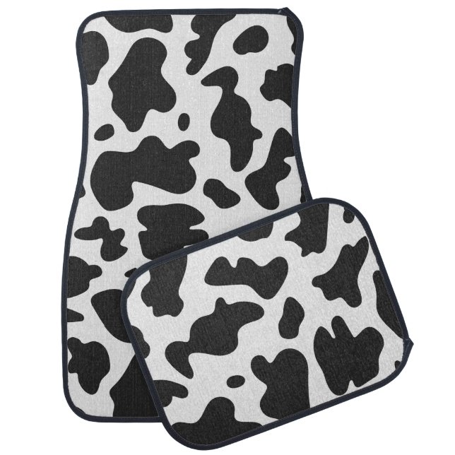 Cow print Black and White  Car Mat (Set)