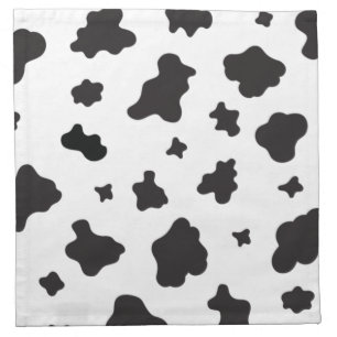 Cow Print Black and White Cloth Napkin
