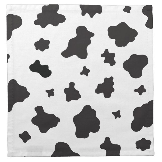 Cow Print Black and White Cloth Napkin (Front)