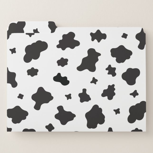 Cow Print Black and White File Folder (Front Left)