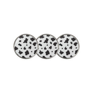 Cow Print Black and White Golf Ball Marker