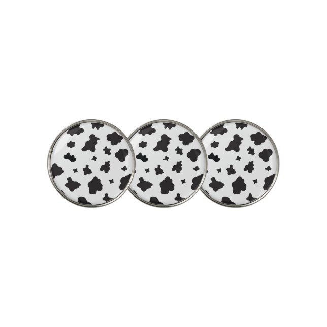 Cow Print Black and White Golf Ball Marker (3 Up)