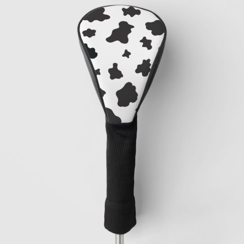 Cow Print Black and White Golf Head Cover