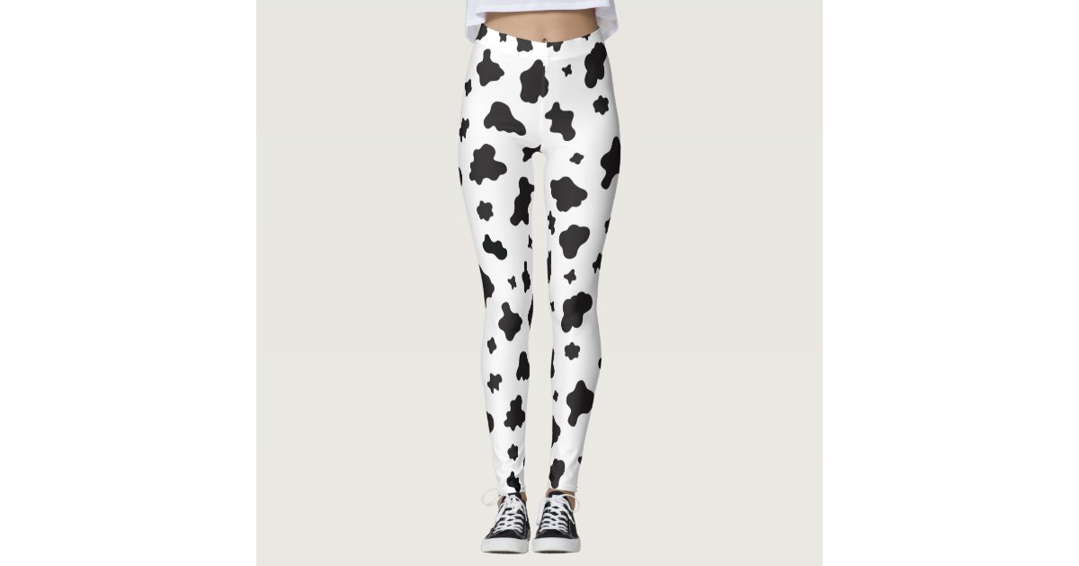 Cow Print Black and White Leggings