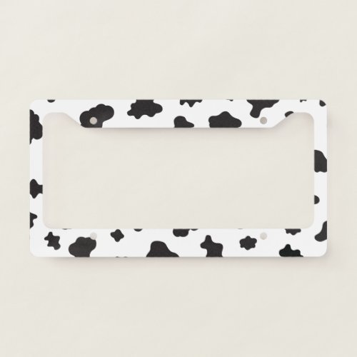 Cow Print Black and White License Plate Frame