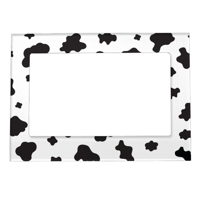 Cow Print Black and White Magnetic Frame (Front)