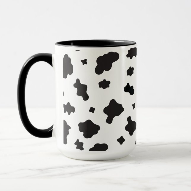 Cow Print Black and White Mug (Left)