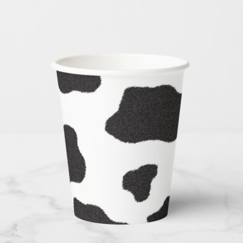 Cow Print Black and White Paper Cups