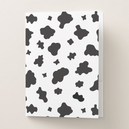 Cow Print Black and White Pocket Folder