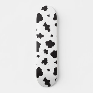 Cow Print Black and White Skateboard