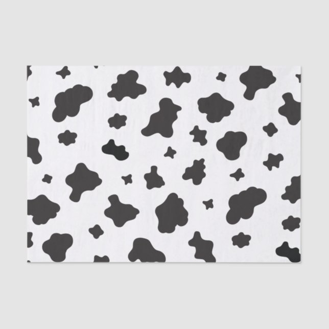 Cow Print Black and White Tissue Paper (Front)