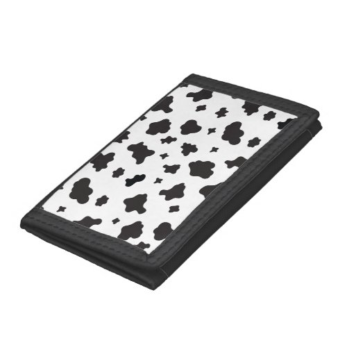 Cow Print Black and White Trifold Wallet