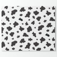 Cow Print Brown Black White Cowhide Wrapping Paper Roll, Cow Print