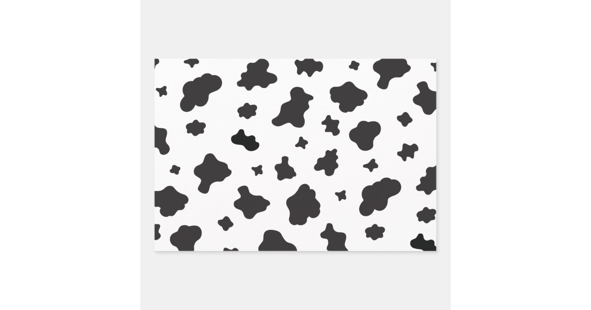 Cow Print Black and White Wrapping Paper Sheets