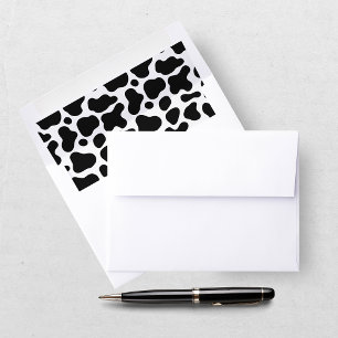 Cow Print Black White Baby Shower Envelope Liner
