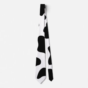 Cow Print Black & White Fun Halloween Neck Tie