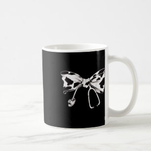 Cow Print Bow And Stethoscope Nurse Rn Graduation  Coffee Mug