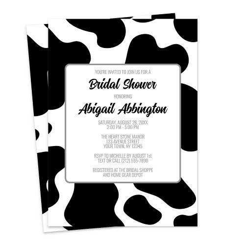 Cow Print Bridal Shower Invitation