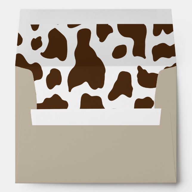 Cow Print Brown Southern Rodeo Envelope (Back (Bottom))