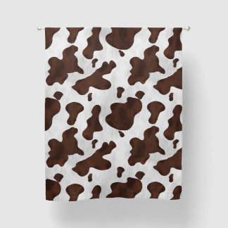 Cow Print Brown White Western Animal Spots Pattern Blackout Curtains