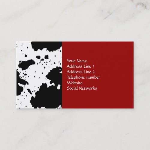 Cow Print Business Cards