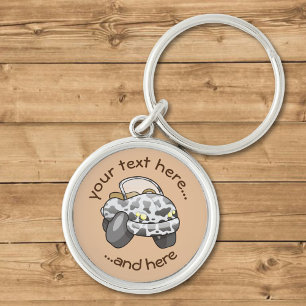 Cow Print Cartoon Car Keychain