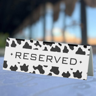 Cow Print Country Cowgirl Event Party Reserved Table Tent