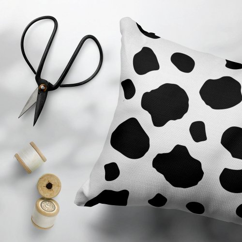 Cow Print Cow Pattern Cow Spots Black And White Accent Pillow