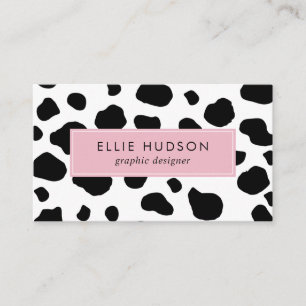 Cow Print, Cow Pattern, Cow Spots, Black And White Business Card