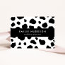 Cow Print, Cow Pattern, Cow Spots, Black And White Business Card