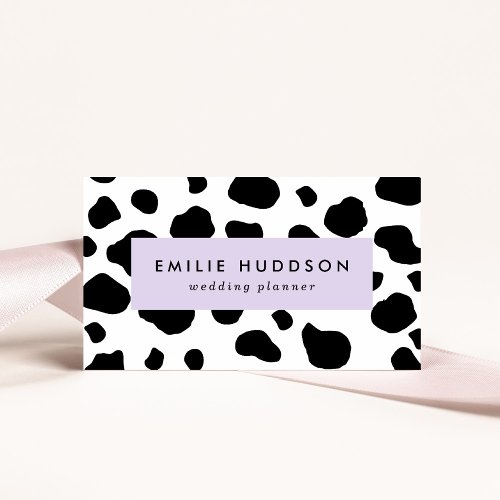 Cow Print Cow Pattern Cow Spots Black And White Business Card