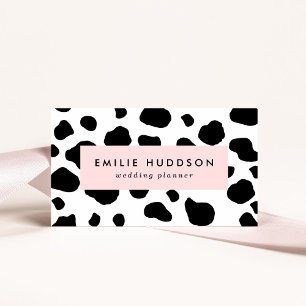 Cow Print, Cow Pattern, Cow Spots, Black And White Business Card