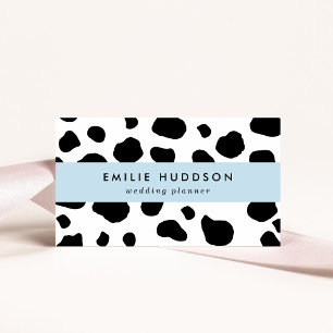 Cow Print, Cow Pattern, Cow Spots, Black And White Business Card