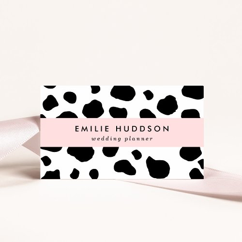 Cow Print Cow Pattern Cow Spots Black And White Business Card