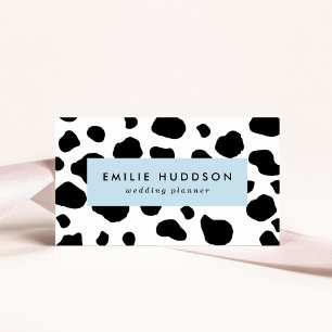 Cow Print, Cow Pattern, Cow Spots, Black And White Business Card