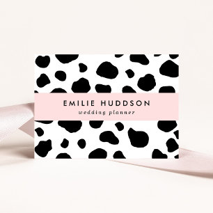 Cow Print, Cow Pattern, Cow Spots, Black And White Business Card