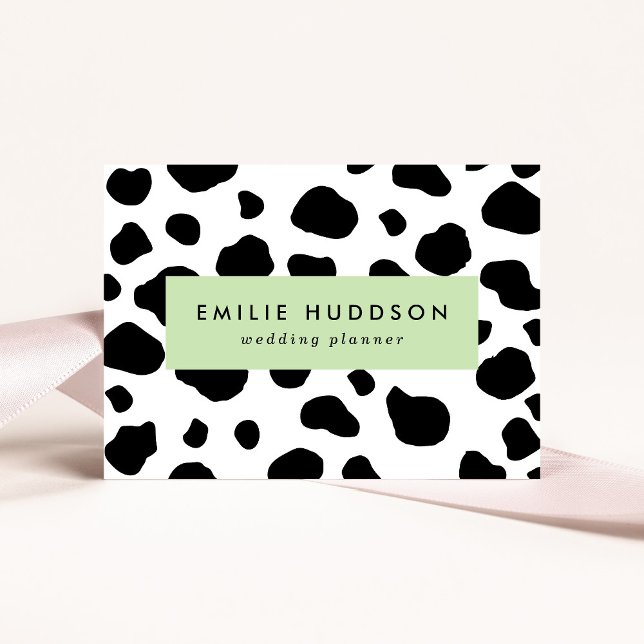 Cow Print, Cow Pattern, Cow Spots, Black And White Business Card (Creator Uploaded)