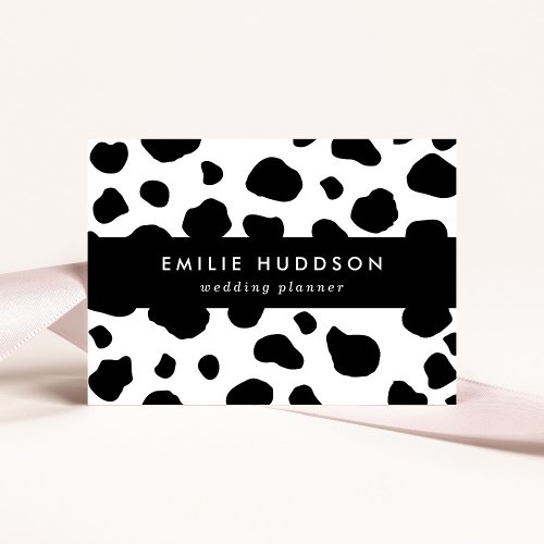 Cow Print Cow Pattern Cow Spots Black And White Business Card