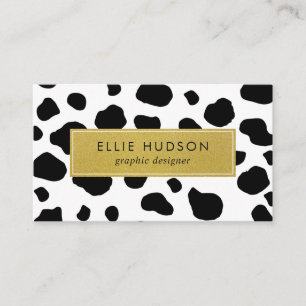 Cow Print, Cow Pattern, Cow Spots, Black And White Business Card