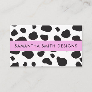 Cow Print, Cow Pattern, Cow Spots, Black And White Business Card