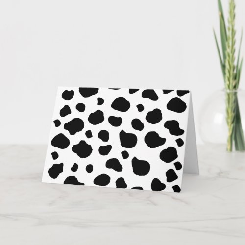 Cow Print Cow Pattern Cow Spots Black And White Card